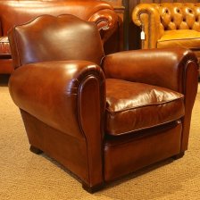 French 1930s Moustache Leather Chair